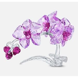 Swarovski Timeless Beauty Orchid Crystal Flower Figurine, Like New Condition